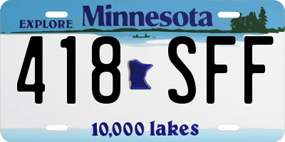 MN license plate 418SFF