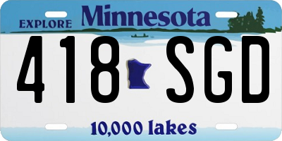 MN license plate 418SGD
