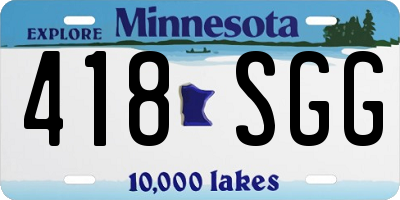 MN license plate 418SGG