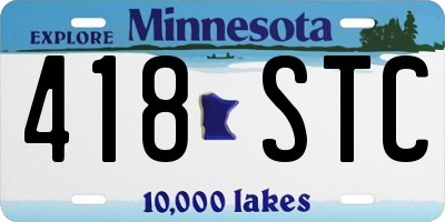 MN license plate 418STC