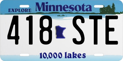 MN license plate 418STE