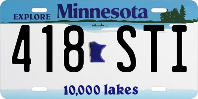 MN license plate 418STI