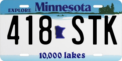 MN license plate 418STK