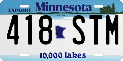 MN license plate 418STM