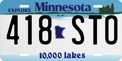 MN license plate 418STO