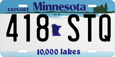 MN license plate 418STQ