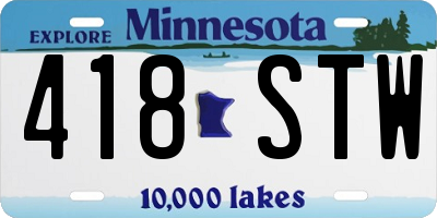 MN license plate 418STW