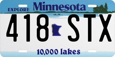 MN license plate 418STX