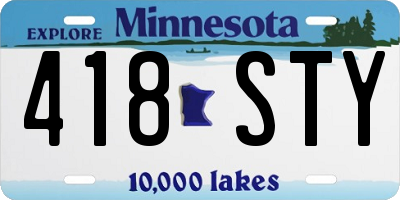 MN license plate 418STY