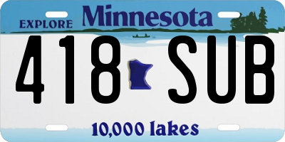 MN license plate 418SUB