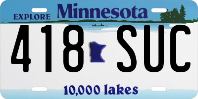 MN license plate 418SUC