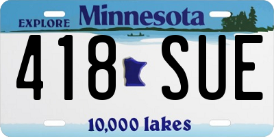 MN license plate 418SUE