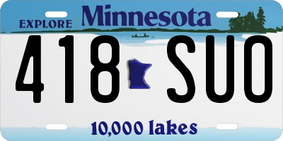 MN license plate 418SUO
