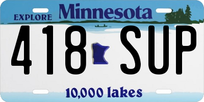 MN license plate 418SUP