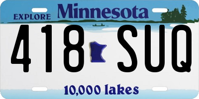MN license plate 418SUQ