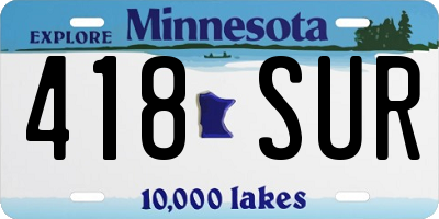 MN license plate 418SUR