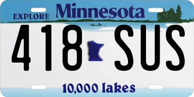 MN license plate 418SUS