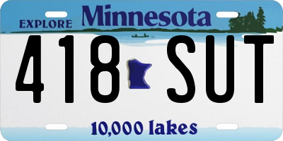 MN license plate 418SUT