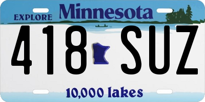 MN license plate 418SUZ