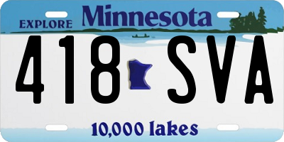 MN license plate 418SVA