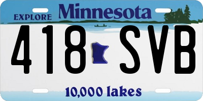 MN license plate 418SVB