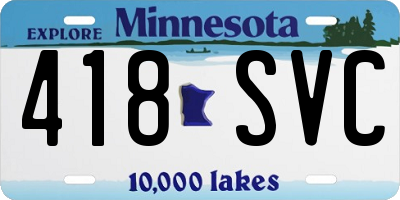 MN license plate 418SVC