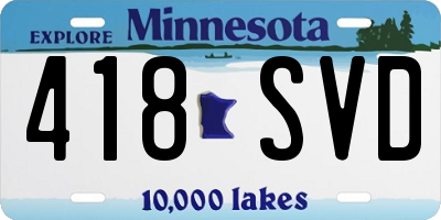 MN license plate 418SVD