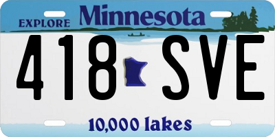 MN license plate 418SVE