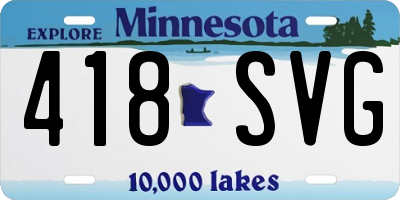 MN license plate 418SVG