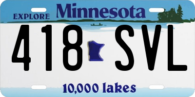 MN license plate 418SVL