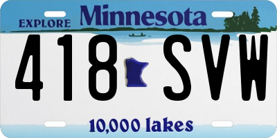 MN license plate 418SVW