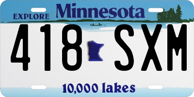 MN license plate 418SXM