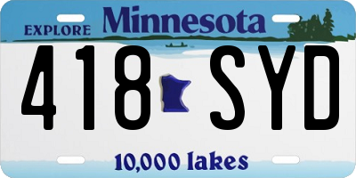 MN license plate 418SYD