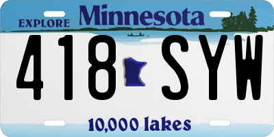 MN license plate 418SYW