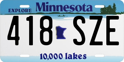 MN license plate 418SZE