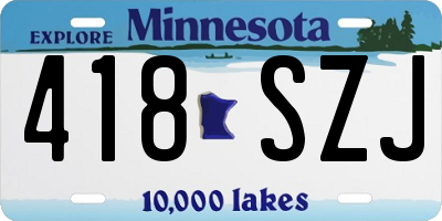 MN license plate 418SZJ