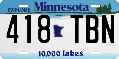 MN license plate 418TBN