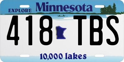 MN license plate 418TBS