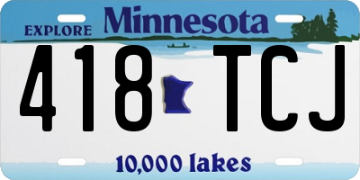 MN license plate 418TCJ