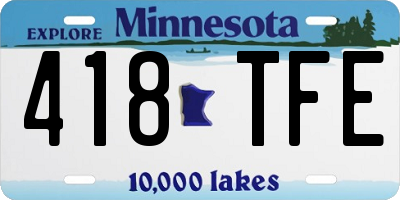 MN license plate 418TFE