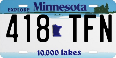 MN license plate 418TFN