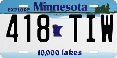 MN license plate 418TIW