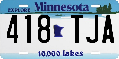MN license plate 418TJA