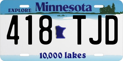 MN license plate 418TJD