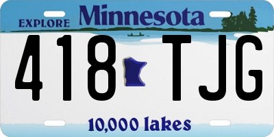 MN license plate 418TJG