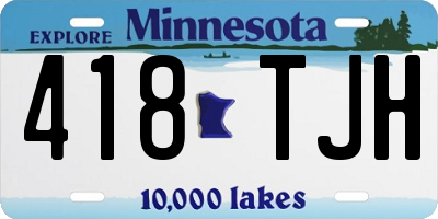 MN license plate 418TJH