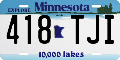 MN license plate 418TJI