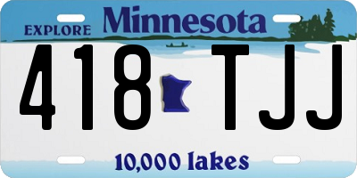 MN license plate 418TJJ