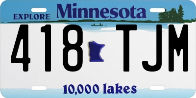 MN license plate 418TJM