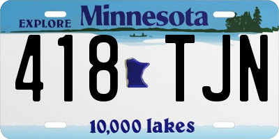 MN license plate 418TJN